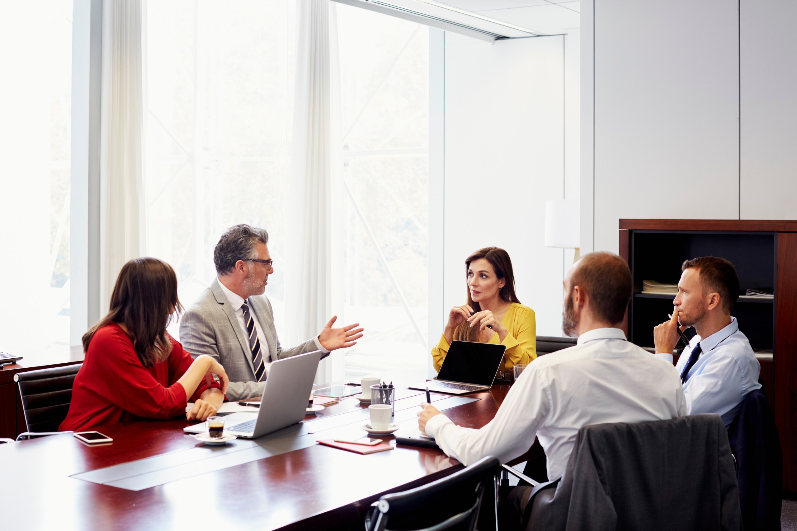 Attorneys working with secure law firm technology
